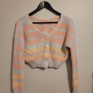 Moon & Madison Pastel Striped Cardigan